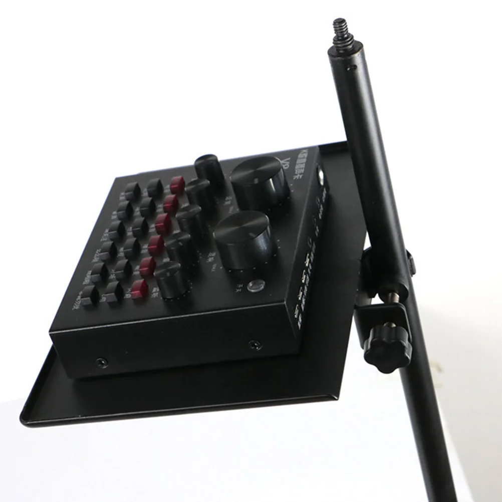 Microphone Stand Accessory Tray ABS Clamp-On Tray Instrument Stand Black Microphone Stand Desk- Clamp Keyboard Mic Iron Tray