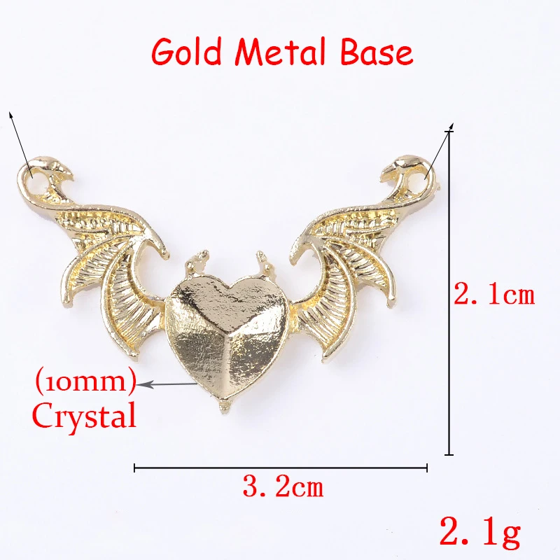 SKYE CIEL New 10 Pcs Love Crystal Devil Wings Jewelry Accessories for Clasp Necklace Bracelet DIY Hand make Connector