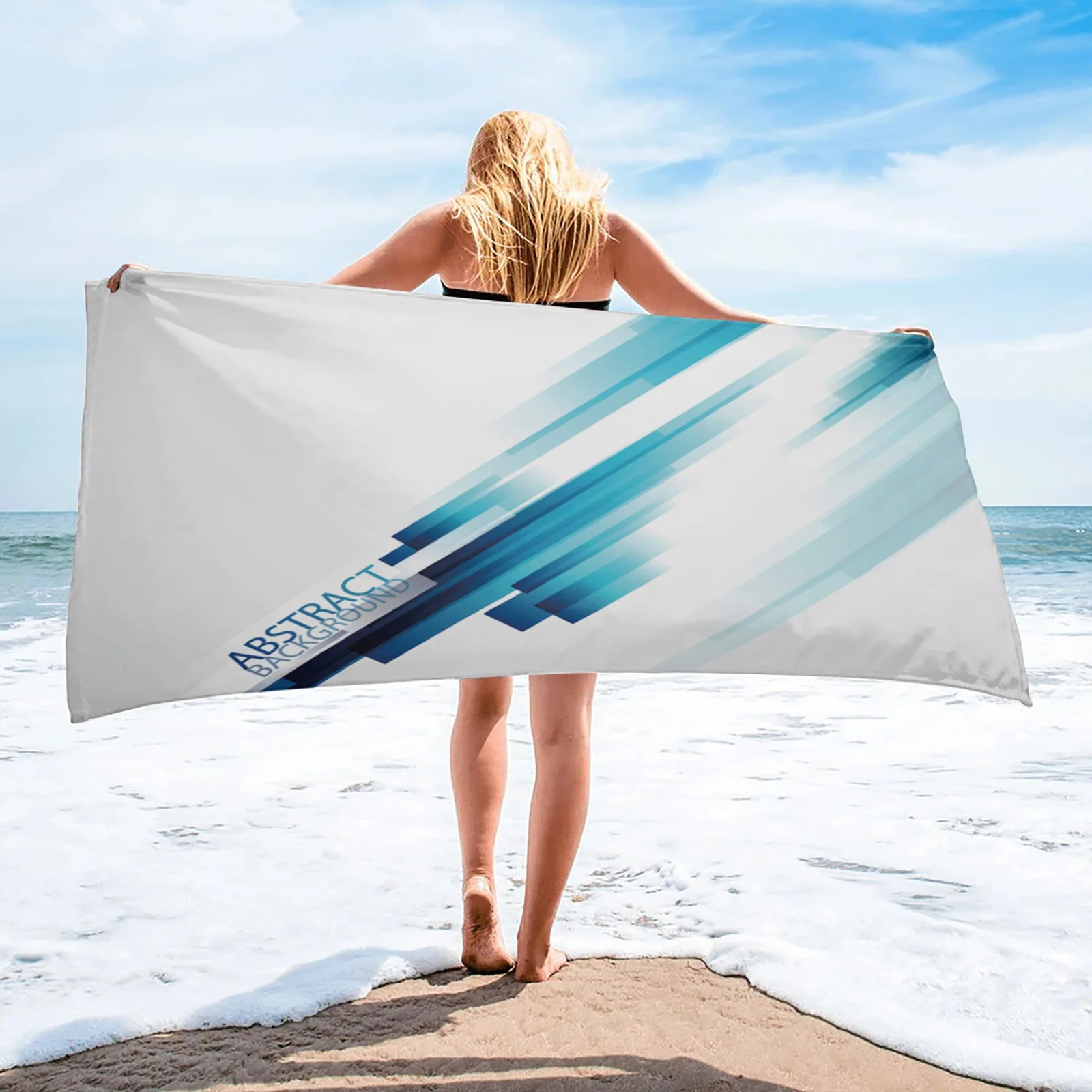 Straight Line Light Streak Absorbent Bath Towel for Bathroom Sauna Soft Beach Yoga Towel Quick-drying Face Towel Home Essentials