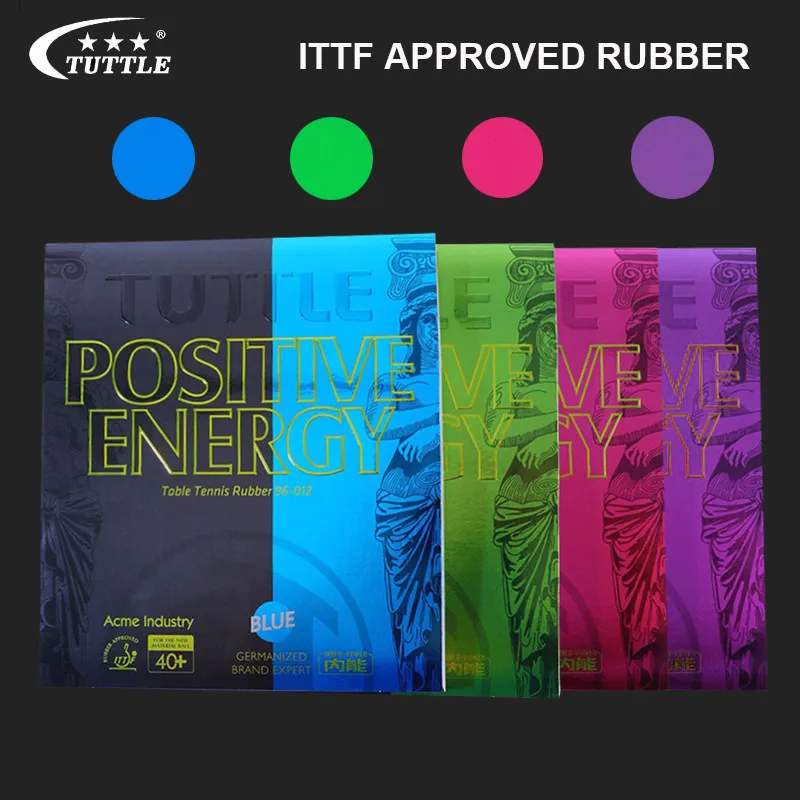 Original Tuttle Positive Energy Table Tennis Rubber Pink Blue Green Purple Rubber ITTF Table Tennis Rubber Pingpong