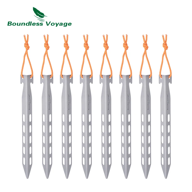 

Безграничное путешествие из титана для палатки колышки для палатки Открытый Кемпинг Сверхлегкий тент навес гвозди 8 штук 20 см V-Тип