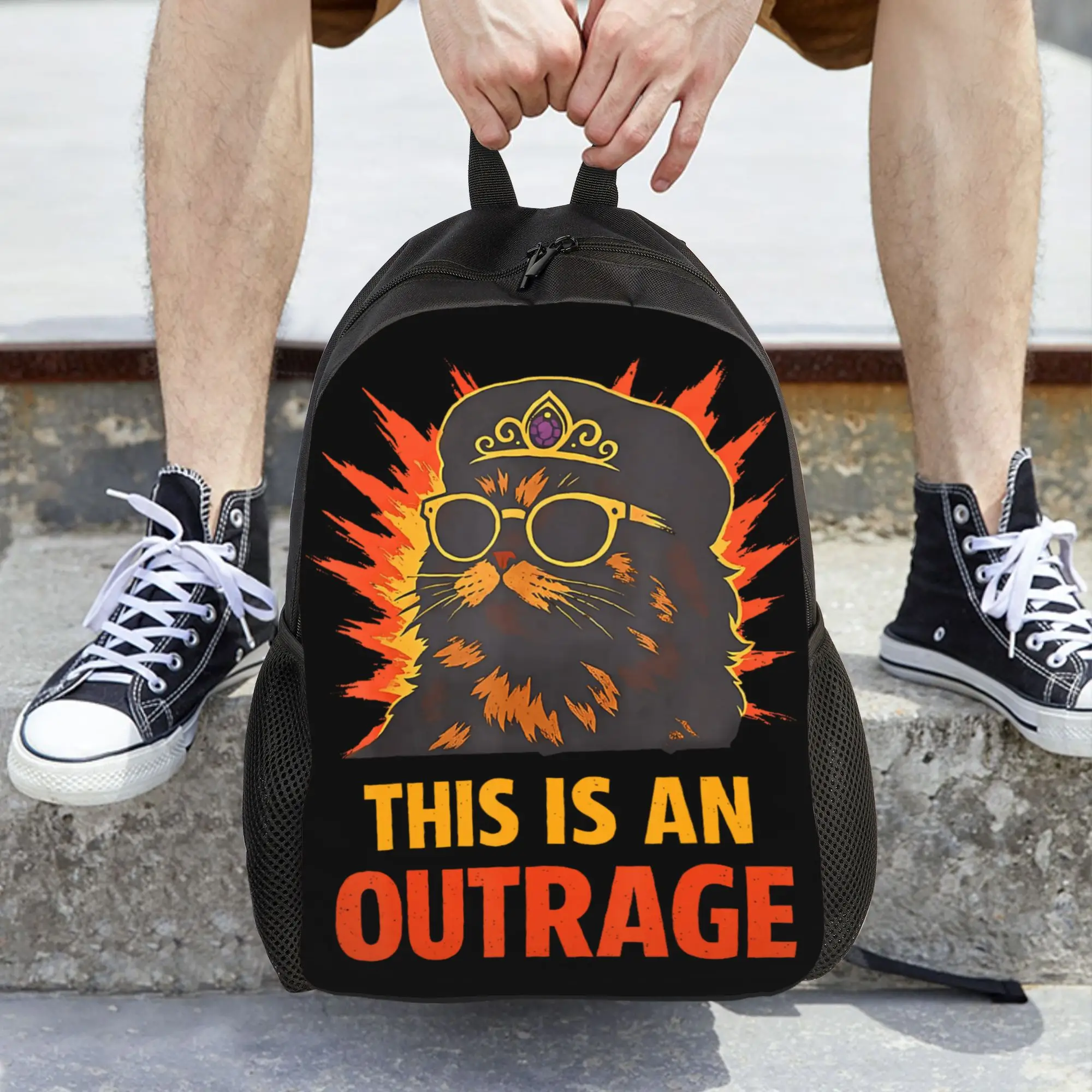 Goddammit Donut Funny Book Lover Backpack  Student Polyester Daily Backpacks Print Novelty High School Bags Rucksack
