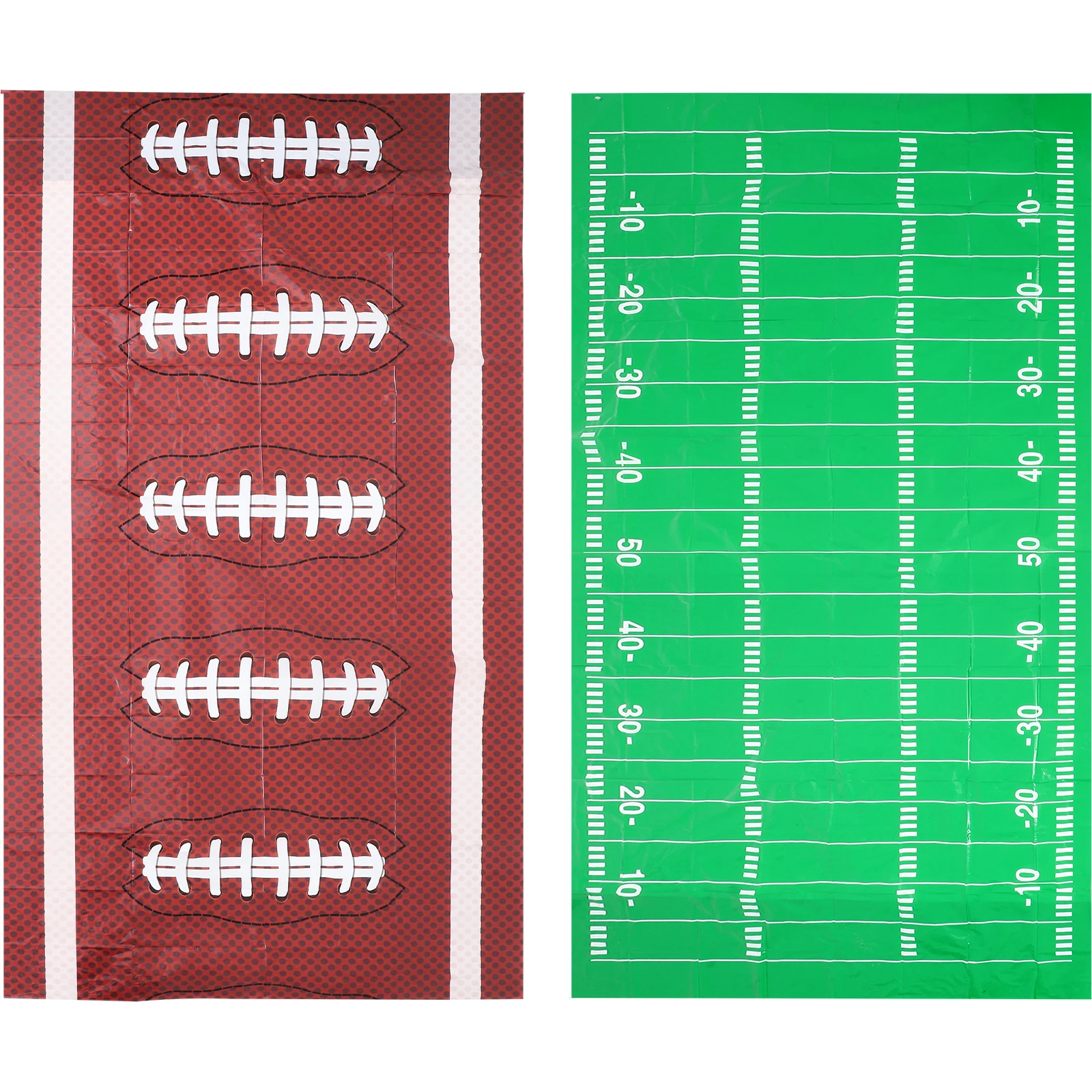 

2 Pcs Football Tablecloth 137x274cm Disposable PVC Sports Party Tablecloths Rugby Field Design Rectangular Tables Covers