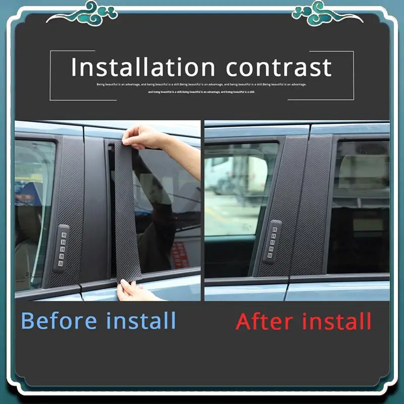 Garniture de couverture de poteau de pilier de fenêtre de porte de voiture, décoration pour Ford Maverick 2022 2023, accessoires, motif en Fiber de carbone