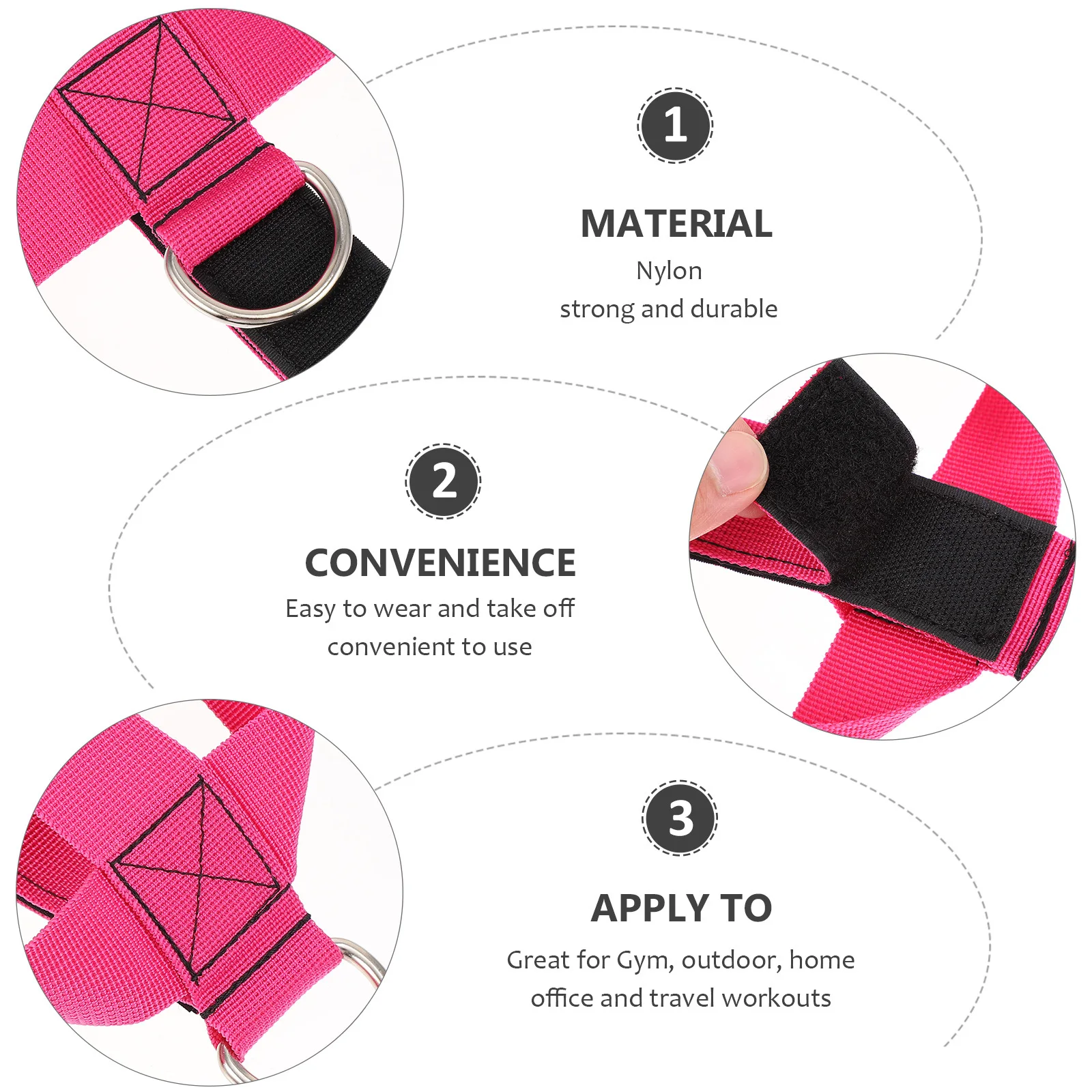 

1 Pair Resistance Band Buckles For Fitness Training Ankle Foot Cuffs Strap Workout Equipment Pull Rope Accessories