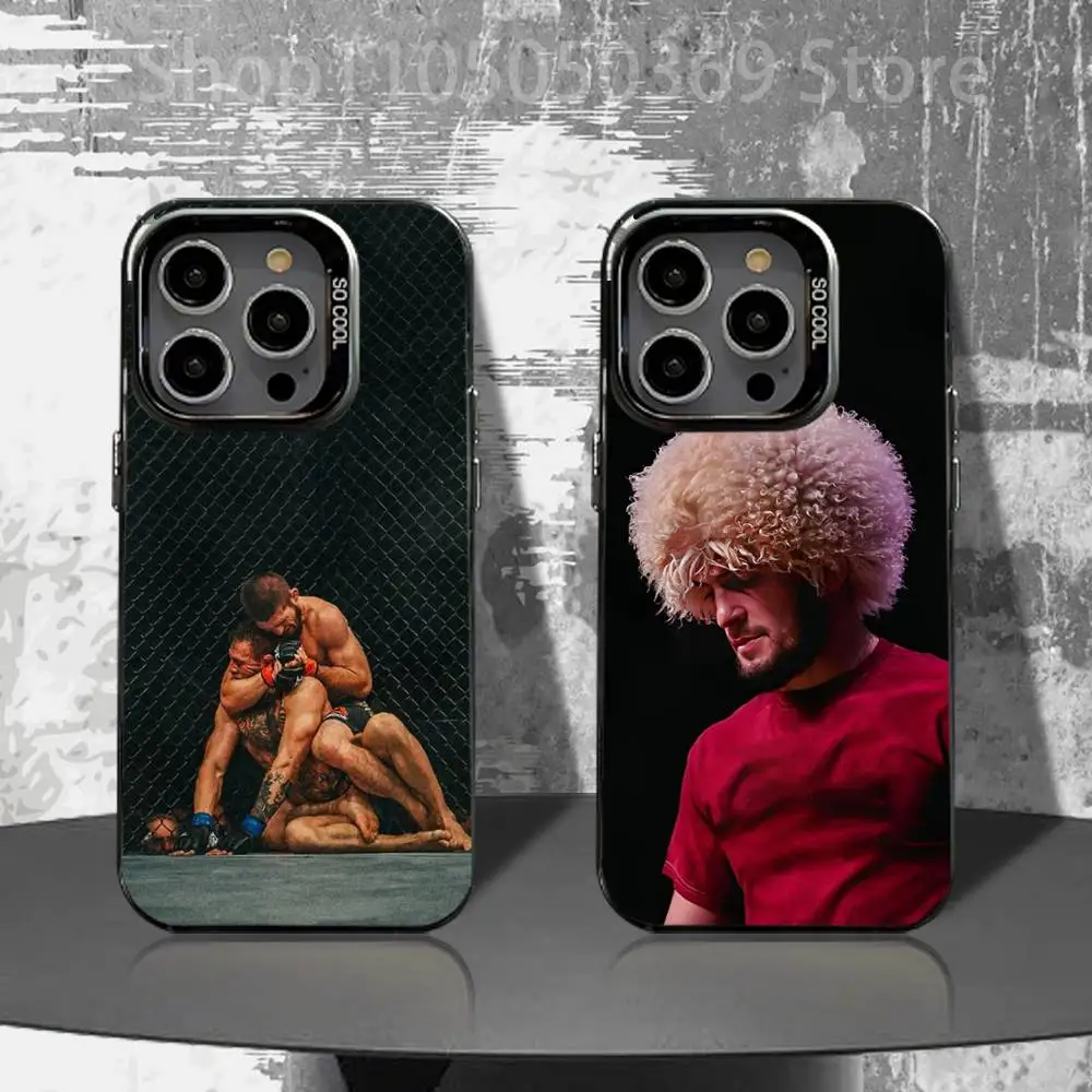 

K-Khabib N-Nurmagomedov Phone Case For iPhone 16,15,14,13,12,11,Pro,XS,Max,Plus,Mini,SE4,E Black Matte Shockproof Cover