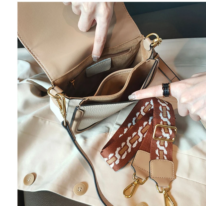 2022 Leather Women's Bag Europe and The United States Fashion Retro Saddle Bag Cowhide One-shoulder Messenger Royal Women's Bags