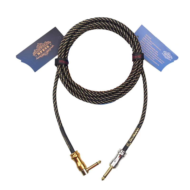 hifi-ギターケーブル-1-4インチ-ストレート-右角度コネクタ-65mm-プラグ-オーディオケーブル-ギター、ベース、電子楽器用