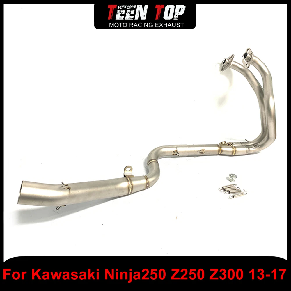 

For Kawasaki Ninja250 Ninja300 Z250 Z300 EX250M Exhaust Elbow Front Link Pipe Motorcycle Stainless Steel Ninja 250 2013-2017