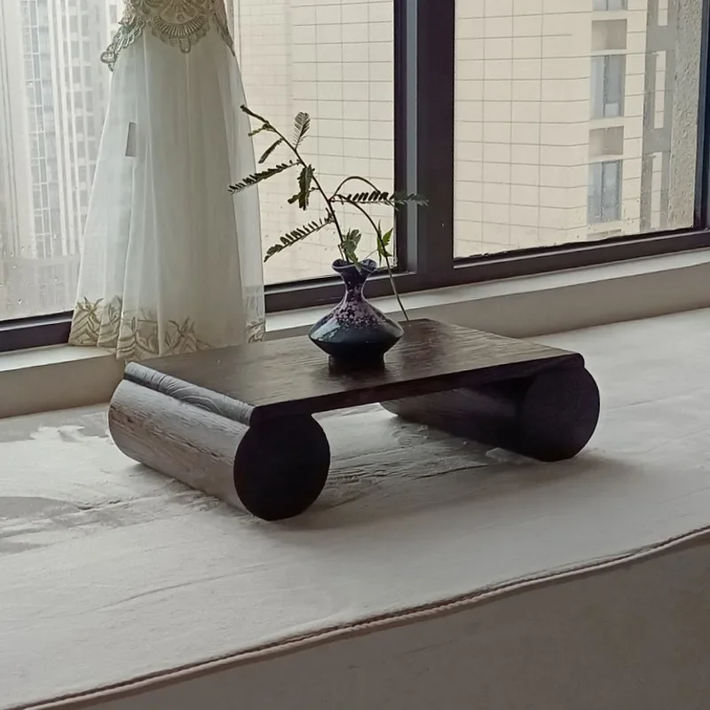 

Низкий столик для эркера в японском стиле, из массива дерева, с татами-подушкой, приставной столик для балкона, уютный столик для дома