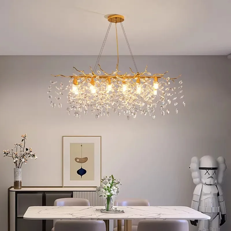 Promotions Modern gold  G9 bulb crystal chandelier, lustre living room, dining room home ceiling lighting decorative,D80/L120cm.