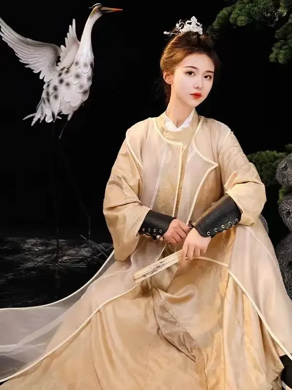 Hanfu Robes Men Traditional Chinese Style Swordsman Stage Cosplay Clothing Man And Woman Couple Ancient Folk Tang Suit