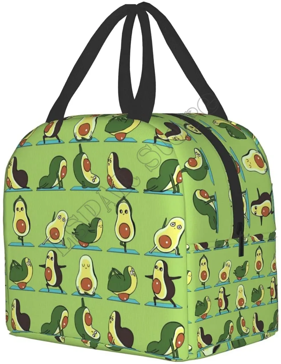 Avocado Yoga Lunch Box Insulated Lunch Boxes Waterproof Lunch Bag Reusable Lunch Tote With Front Pocket For Beach Office Picnic