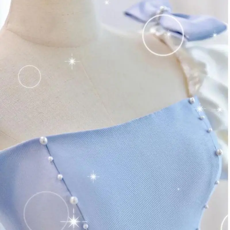 Vestidos De Quinceañera De satén con cuello cuadrado para mujer, elegante Vestido De noche De graduación con lazo y perlas, manga De linterna, nuevo