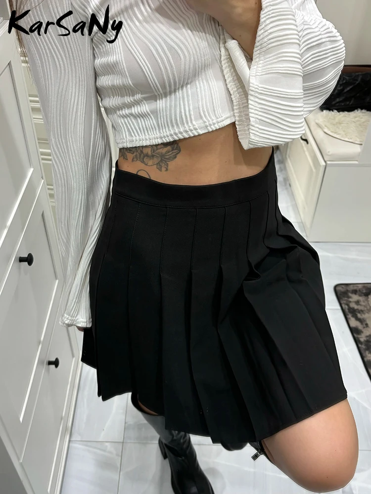 A Line Mini Skirts Pleated Women Summer High Waist White Short Skirt With Under Shorts Gray Pleated Skirts For Women Summer 2023