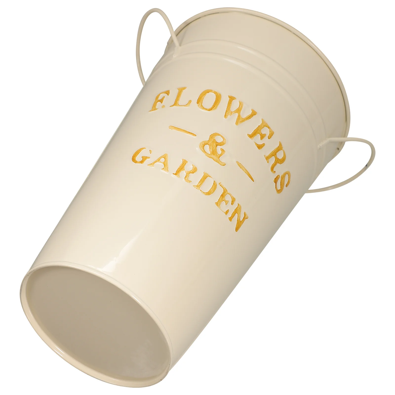 Balde de flores de ferro com bordas suaves, recipiente de plantas multiuso para cortar flores, vasos de flores de jardim ao ar livre, exibição de escritório doméstico