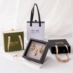 New Box Jewelry Fashion Necklace Ring Bracelet Earrings Earrings Bracelet Exquisite Gift Packaging Box Packaging Bag Wholesale