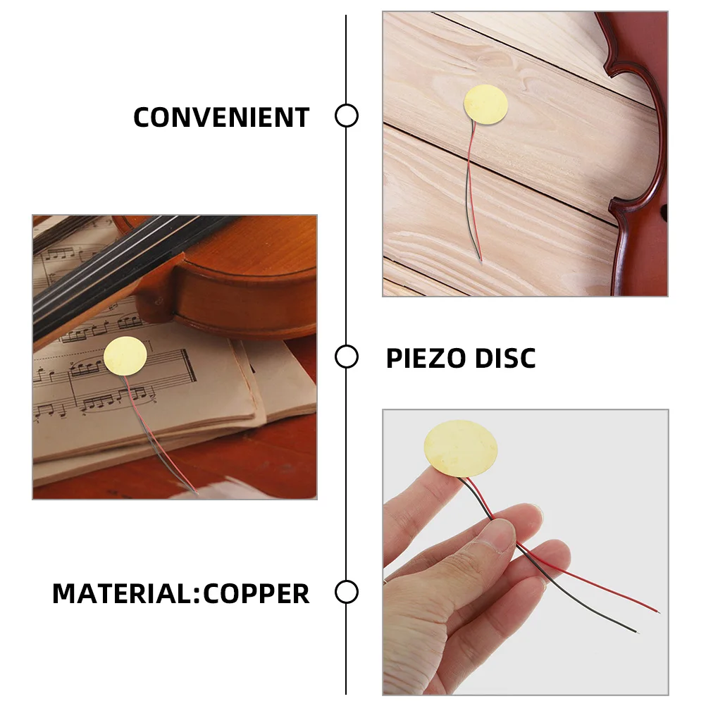 

40pcs Piezo Discs Buzzer Guitar Sound Sensor Acoustic Instrument Accessories Drum Trigger Replacement With Leads Music Trigger