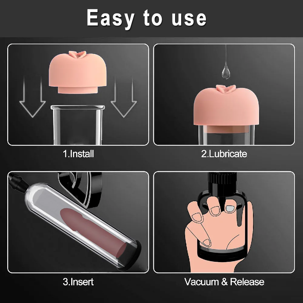 Vacuum Penis Pump Strengthen Manual Penis Enlarger Booster Extender Device,3 Sizes Suction Sleeves,or with fake Vagina Sleeve