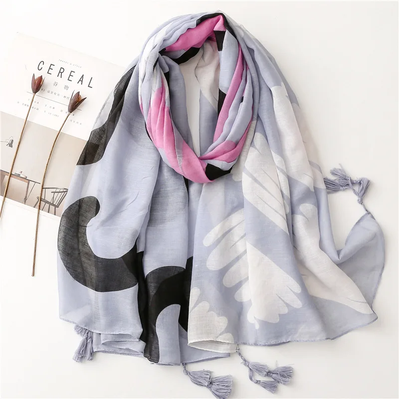 Frauen Mode böhmischen Blumen Patchwork Quaste Viskose Schal Schal Dame drucken weichen Wickel hals Snood Bufanda muslimischen Hijab 180*90cm
