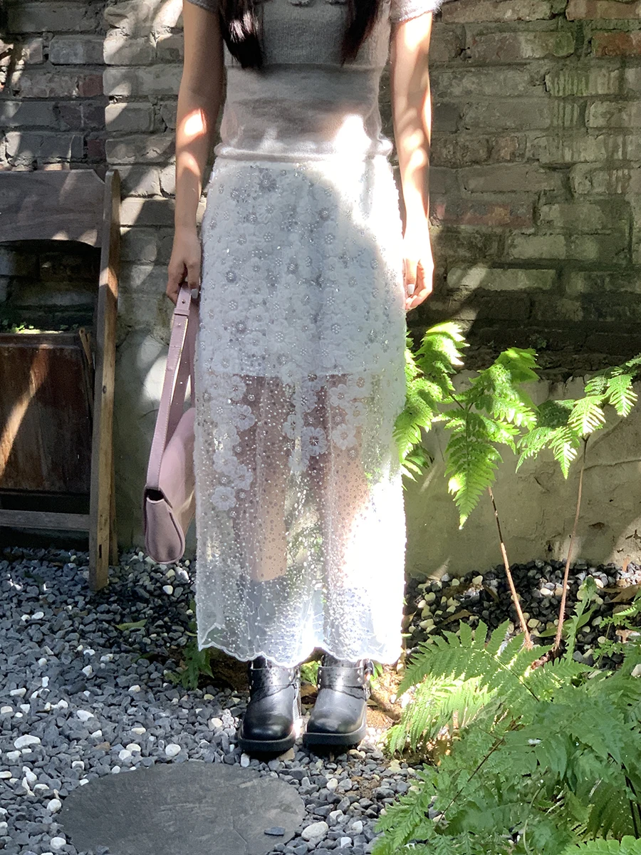 

Женская юбка трапециевидной формы с высокой талией белого цвета, полиэфирная ткань для повседневного использования Fene Sensation