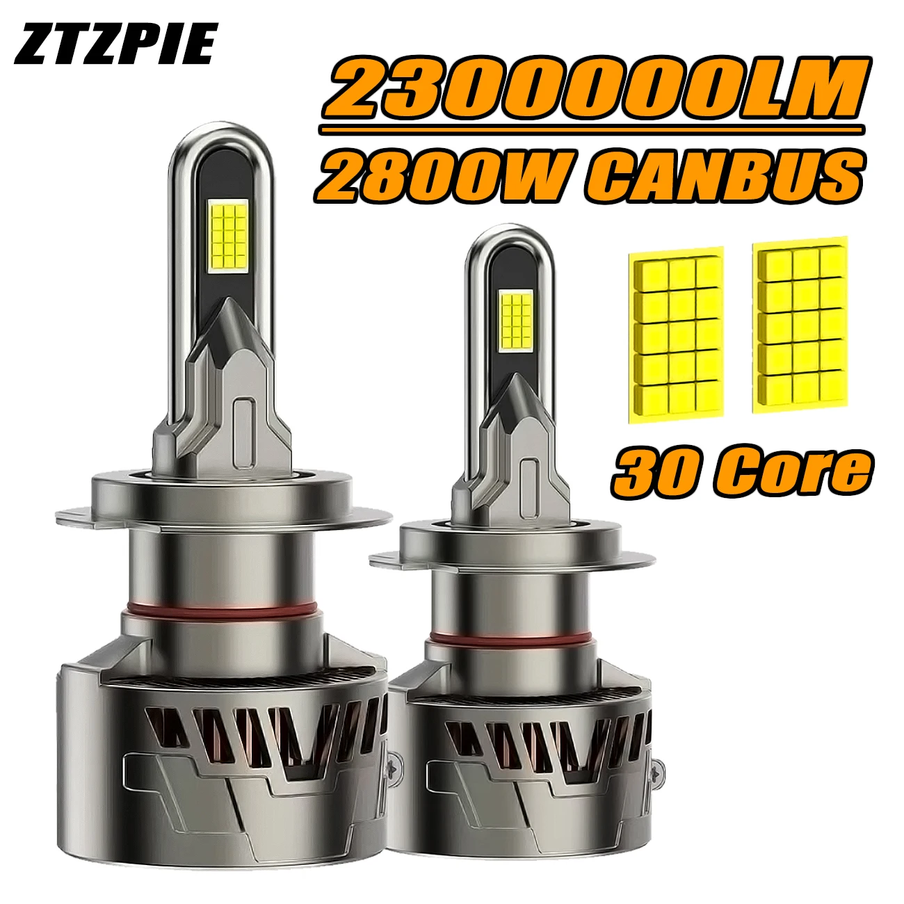 

ZTZPIE 2800W 2 трубки 6500K Автомобильный фонарь H7 H4 Canbus Светодиодная фара HB3 HB4 9005 9006 H1 H11 Лампа CSP 9865 Лампа высокой мощности 2 шт.