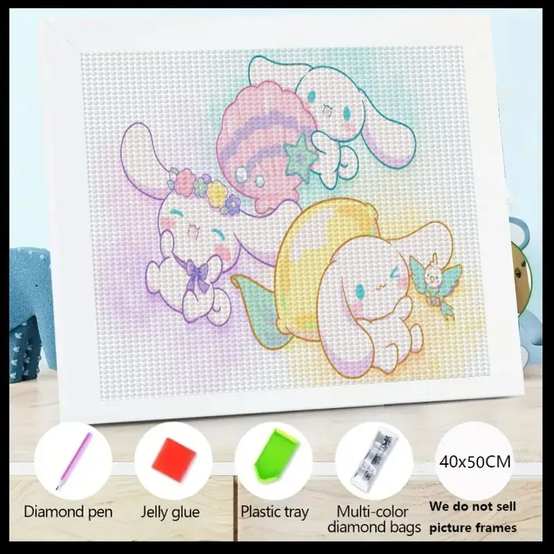 

1 шт. 5D полный дрель алмазный набор для рисования, DIY милый Cinnamoroll и пастельные друзья мультфильм большой драгоценный камень кристалл алмаз художественный набор для детей и