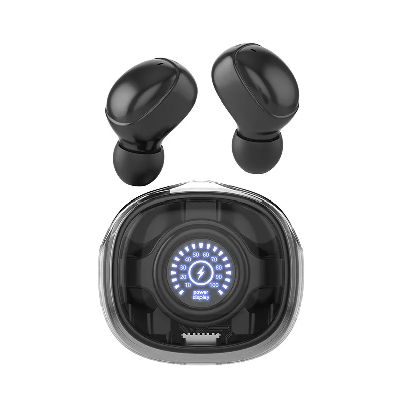

Black technology bluetooth headset in-ear wireless sports mini digital display headset