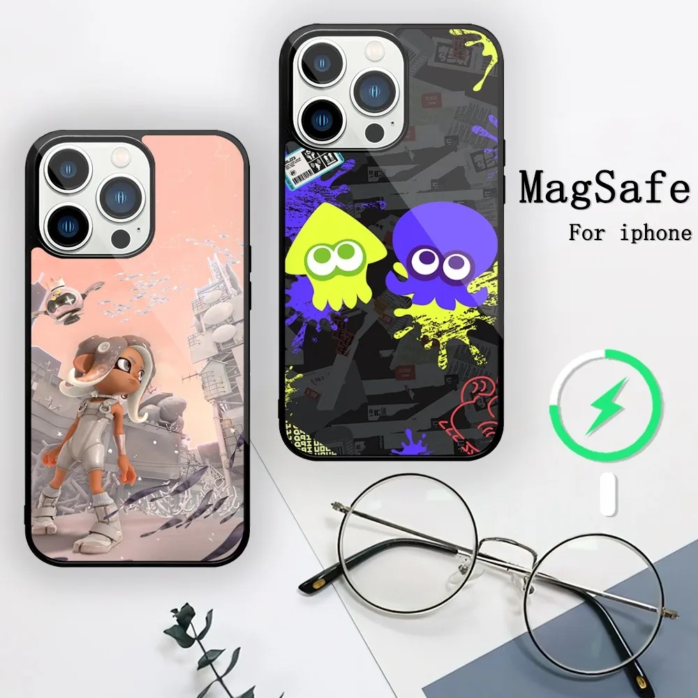 Hot Game Splatoon 3 Side Order Phone Case For iPhone 11 12 13 14 15 Mini Pro XS Max X S Plus XR Magnetic Attraction Shell