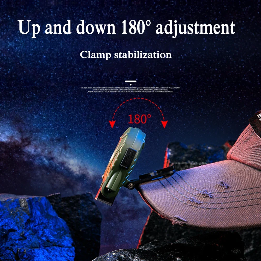 Rechargeable Cap Clip Light Portable Ultra-Light Induction Headlamp Mini COB LED Flashlight Multi-Functional Emergency Light