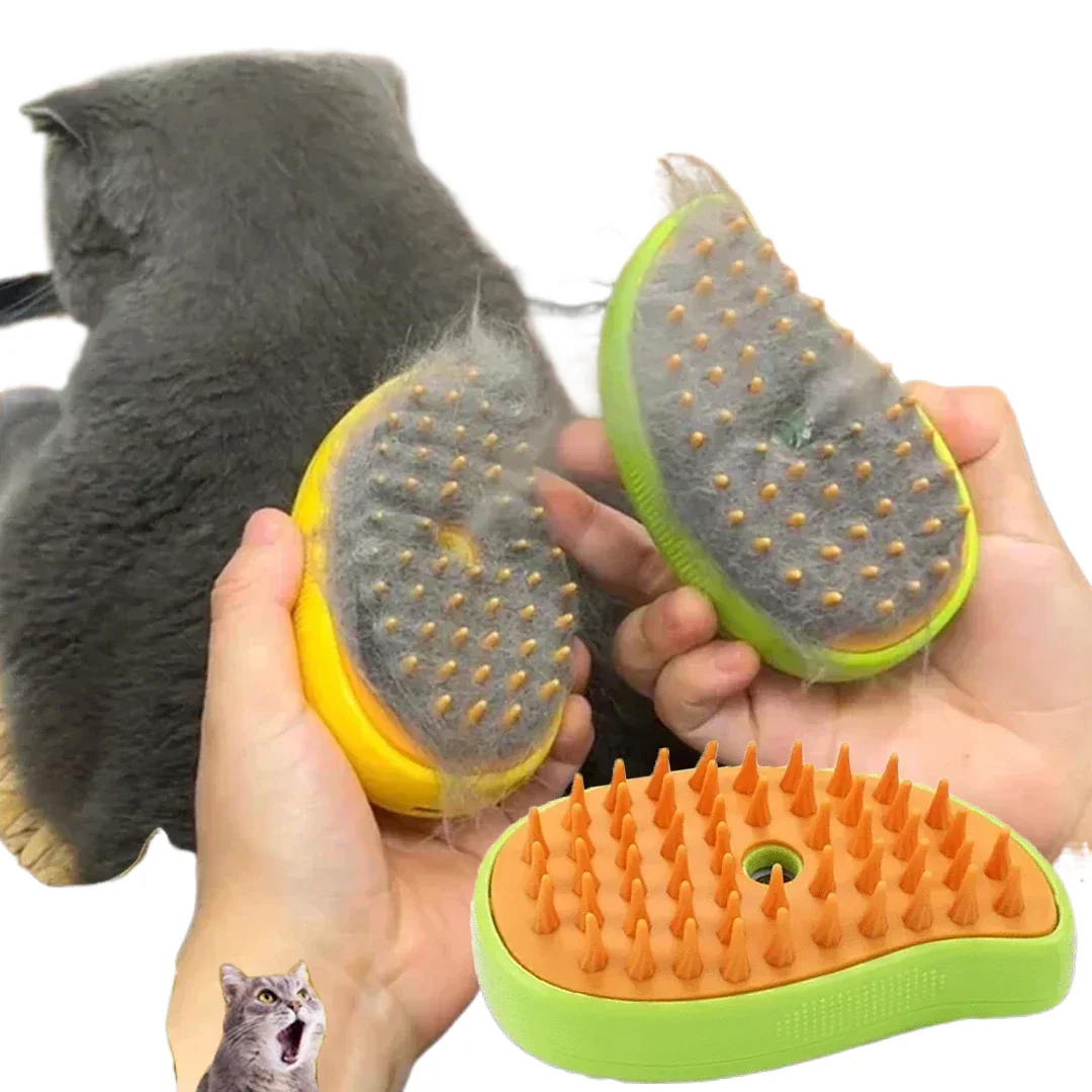 

Steamy Brush for and Dog, Steam Brush, Sprayer for Massage, Pet Grooming Tool, Shedding Combs, 3 in 1