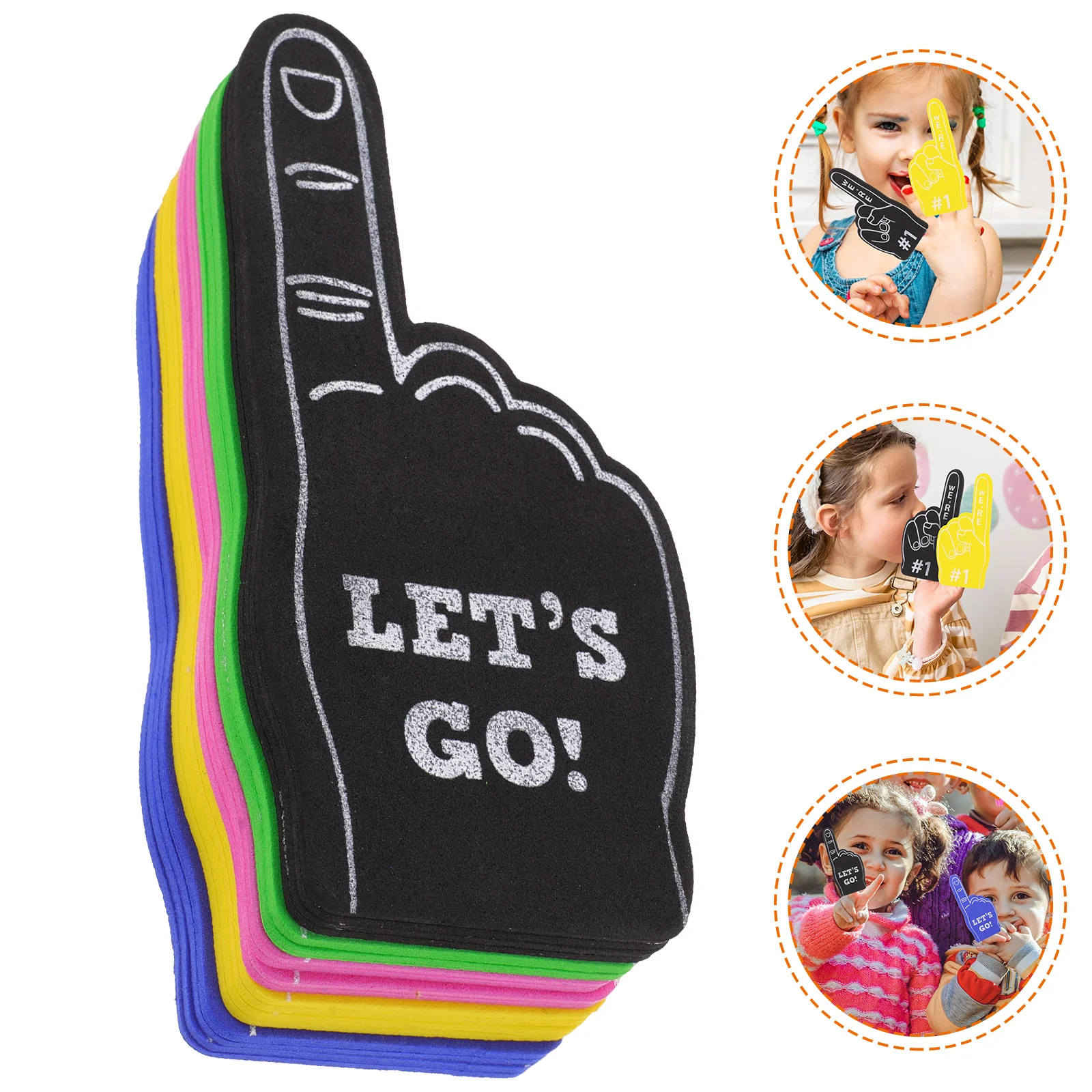 

10 Pcs Finger Cots Festival Party Props Cheer Gloves Sports Meeting Foam Cheerleading for Kids Hand Football Favors