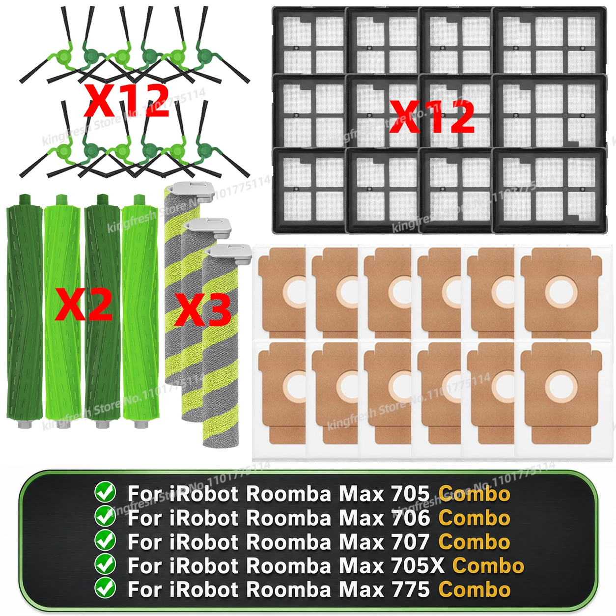 �y�Z�[�����ziRobot Roomba Max 705 Combo/ 705X Combo / 775 Combo/ 706 combo/ 707 Combo �Ή� �|���@�p ���i ���C���u���V �T�C�h�u���V �t�B���^�[ �_�X�g�o�b�O ���[���[ ���b�v �A�N�Z�T���[