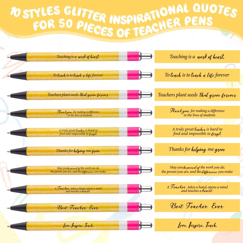 

30 шт., подарок учителю «Снова в школу», вдохновляющие шариковые ручки, подарки «Спасибо», ручка, мотивационная ручка «Лучший учитель»