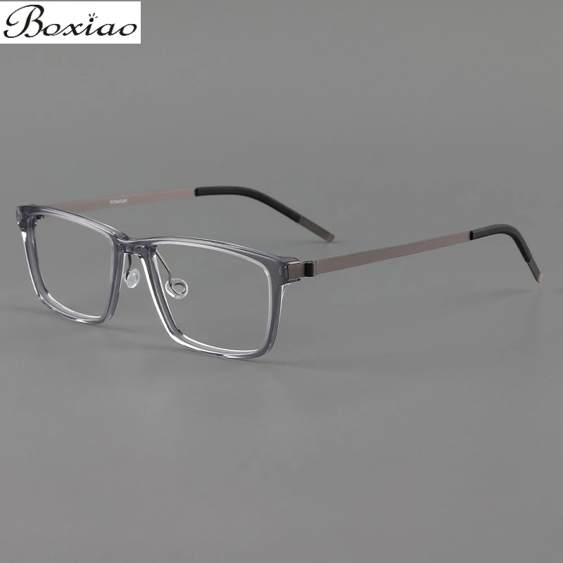 

Titanium Men's Business Casual Simple Box Myopia Glasses 1228 Fashionable Large Non Fading with Nose Support Presbyopia Glasses