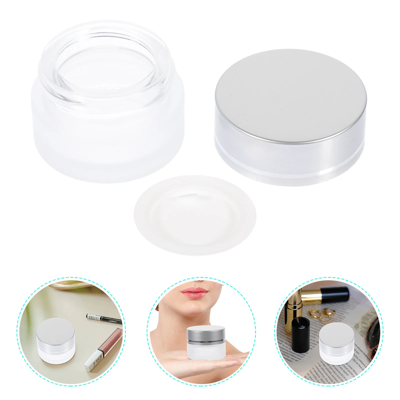 

10Pcs Small Glass Jars 5G Empty Containers for Creams Lotions Travel Friendly Portable Sub Bottles Face Skincare Organizer