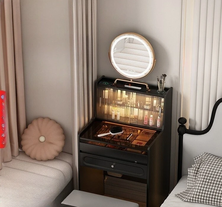 

French retro style 60 cm dresser small apartment bedroom bedside makeup table storage cabinet integrated