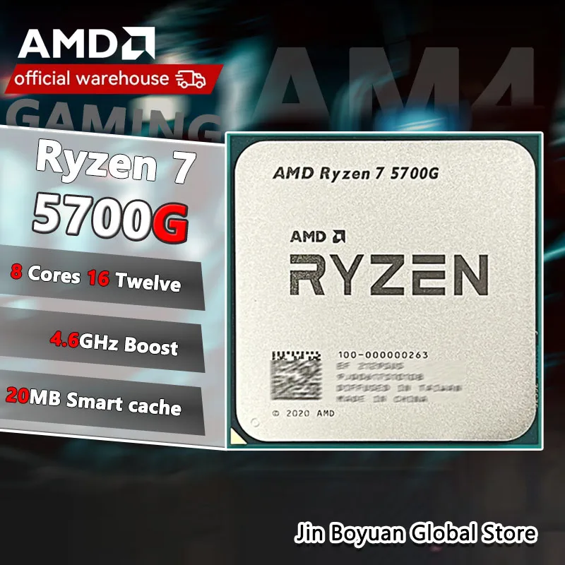 New AMD R7 5700G Ryzen 7 5700G 3.8GHz Eight-Core 16-Thread 65W CPU  L3=16M 100-000000263 Socket AM4 but without cooler