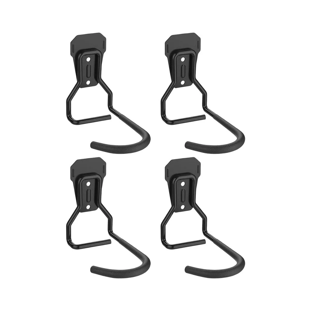 Bike Wall Mount Fixed Hook Steel Storage Rack For Mountain Road Bicycle Garage Shed Space Saving Hanging Holder 4 Pack Black