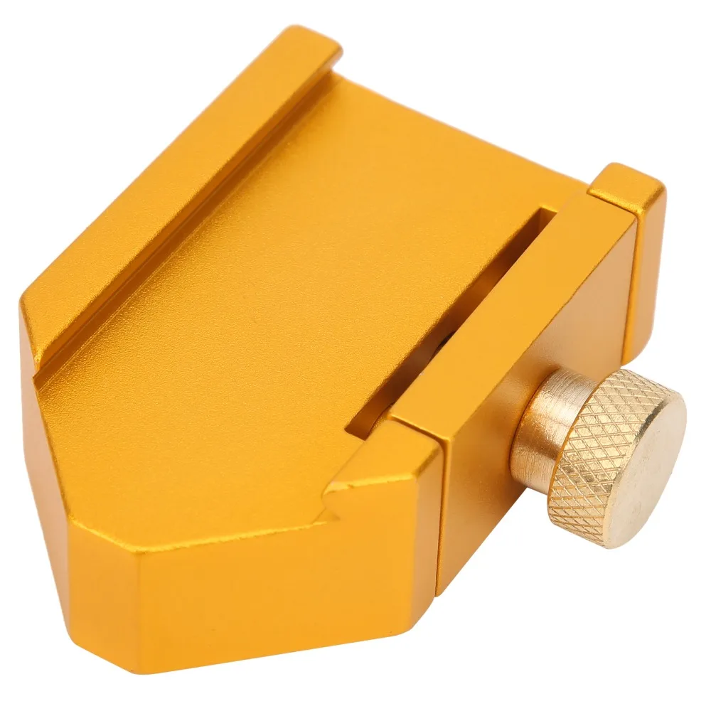 Brass Woodworking Ruler Positioning Adjuster 45 Degree Angle Aluminum Alloy Fixing Block Yellow General Purpose Limiter