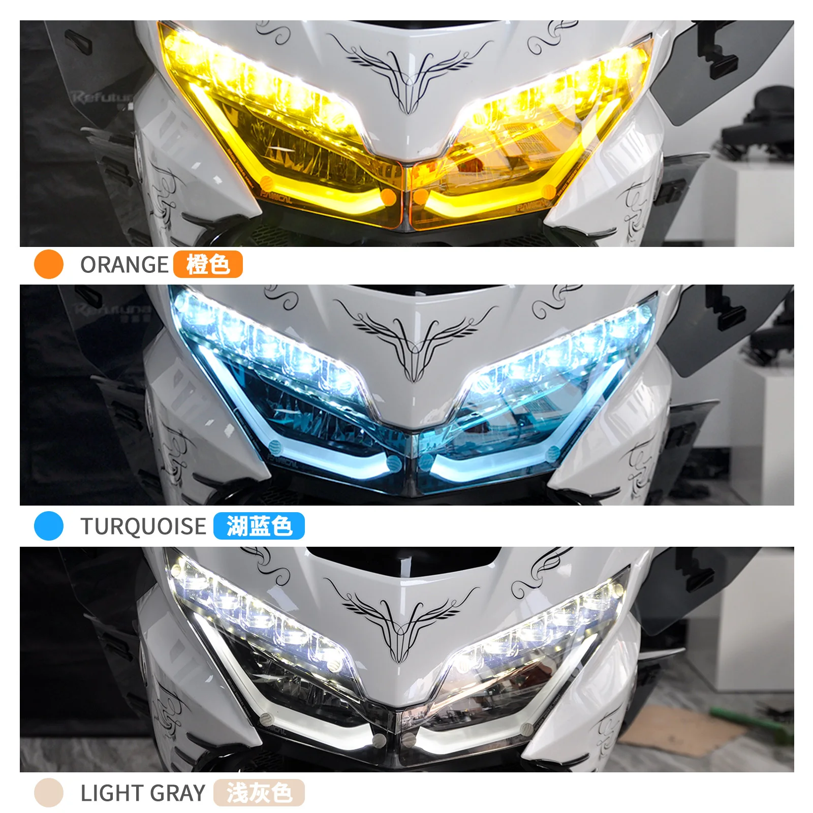 PANICAL goldwing ไฟหน้าสําหรับ Honda Goldwing GL1800 F6B 2018-2025 ไฟหน้ากระจก Protector ไฟหน้าฝาครอบกระจก