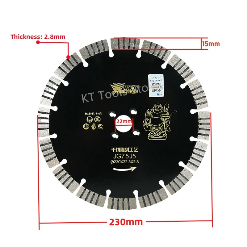 Imagem -04 - Polegada 230 mm Disco de Corte Diamante Uso Geral Segmentado Lâmina Serra Diamante com 22 mm Caramanchão Concreto Alvenaria Pedra Corte Ferramenta 9