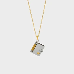 INS New Stainless Steel Open and Close No Letter Love Book Pendant Necklace for Women Waterproof Fashion Jewelry Gift