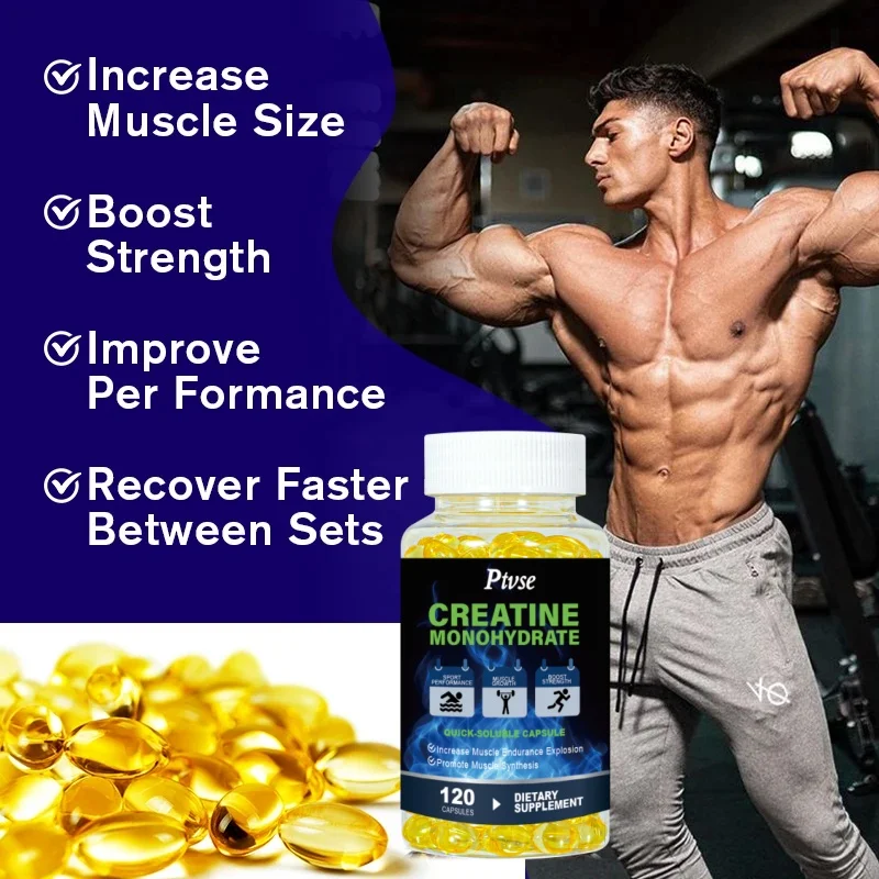 Creatine Capsules Creatine Monohydrate Gain Strength, Build Muscle & Enhance Performance Keto Friendly 3000mg