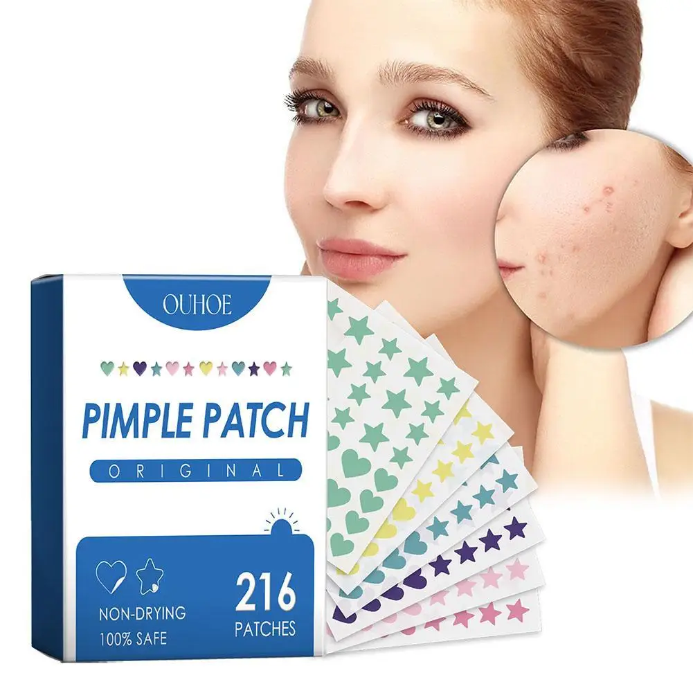 216PCS Star brufolo Patch Acne colorato invisibile rimozione dell'acne adesivi per la cura della pelle correttore Face Spot Beauty Makeup Patch