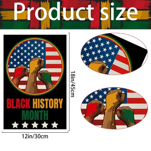 Black History Month Garden Flag 12x18 Inch Linen inches, Multicolor YYZ