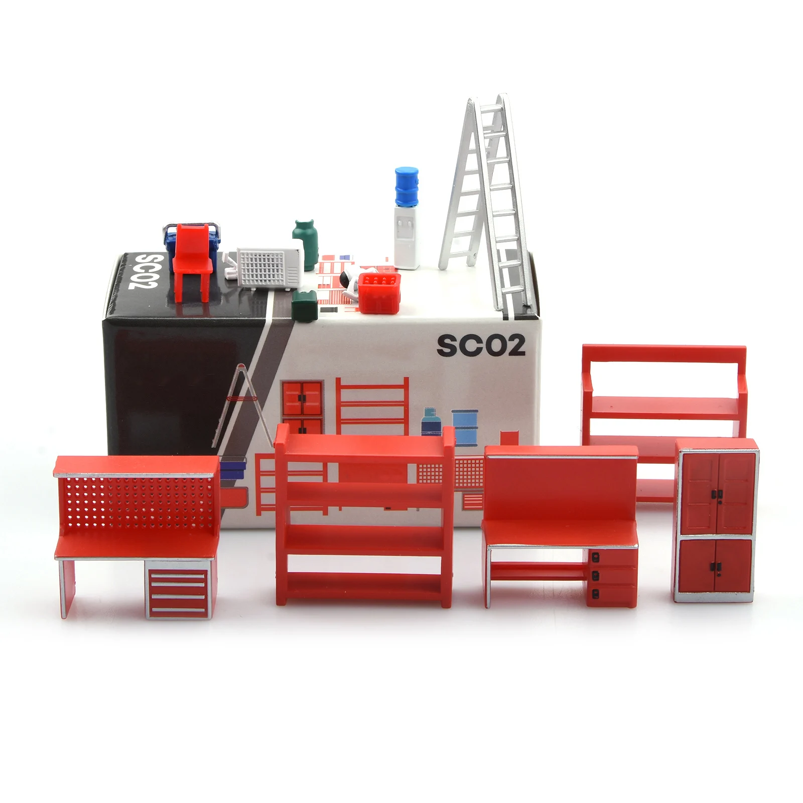 

1 Set 1/64 Scale Garage Furniture Tools Set 1/64 Model Scene Dioramas Kit For Garage Parking Lot