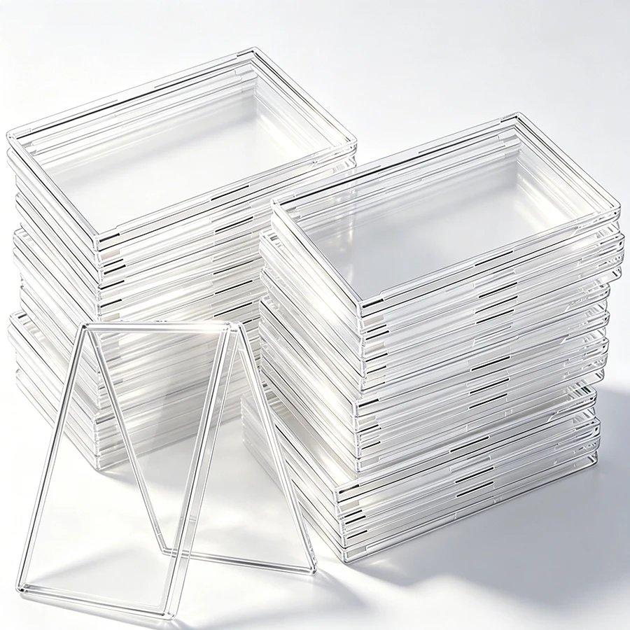 6/12pcs Hard Acrylic Transparent Card Storage Box Star Card Collection Accessories Toploader Sleeves Clear Rigid Protectors