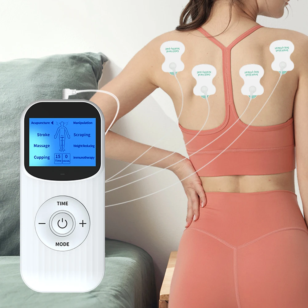 Health Care Digital Therapy Machine LCD Screen Full Body 4 Pads Slim Massager Acupuncture Body Neck Massager Electric TENS EMS