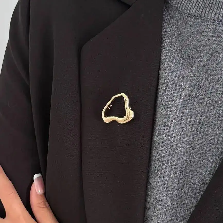 IngeSight.Z خمر بساطتها المرأة بروش جديد فريد غير النظامية هندسية بروش معدني دعوى الديكور دبوس ملحق هدية #1